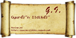 Gyurán Ildikó névjegykártya